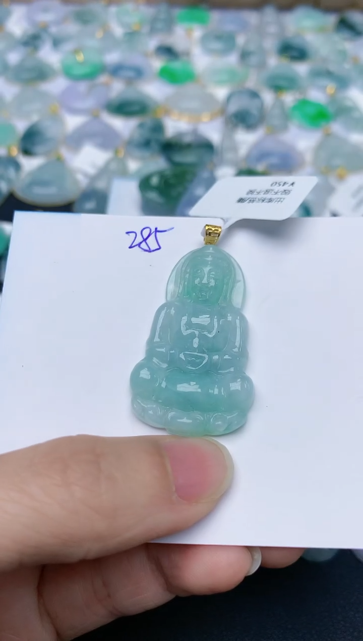 【闪购商品】翡翠颈饰18K金镶嵌天然翡翠A货    285