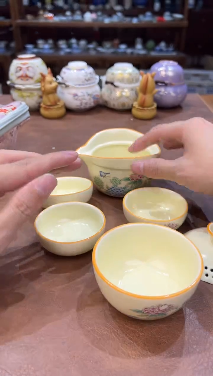 真的很便宜超好看会开片的旅行茶具