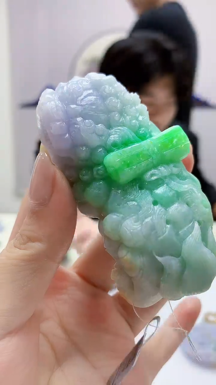 定制翡翠未镶嵌5145ms-毛货161狮子赠珠链