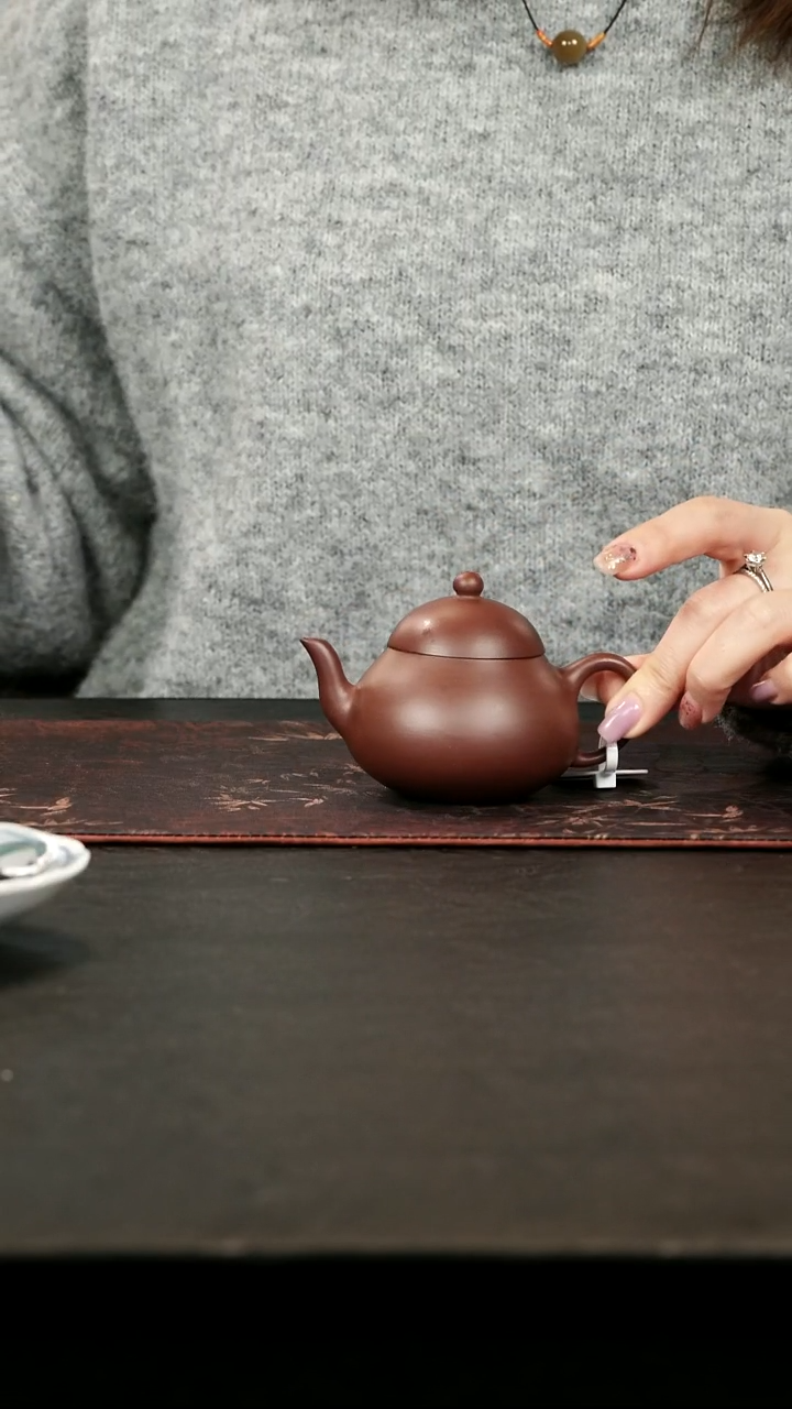 茶壶紫砂老紫泥梨120cc