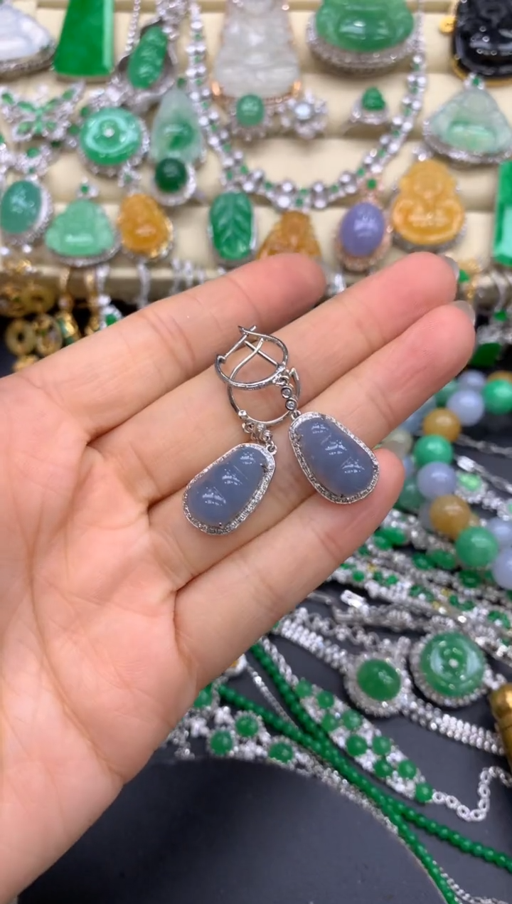 【闪购商品】翡翠耳饰18K金镶嵌327-中国好珍宝