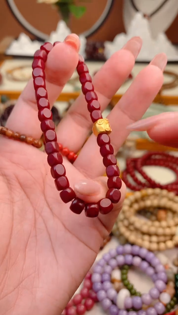 【闪购商品】菩提根/象牙果手串方糖精工砂砂红阿呆单圈