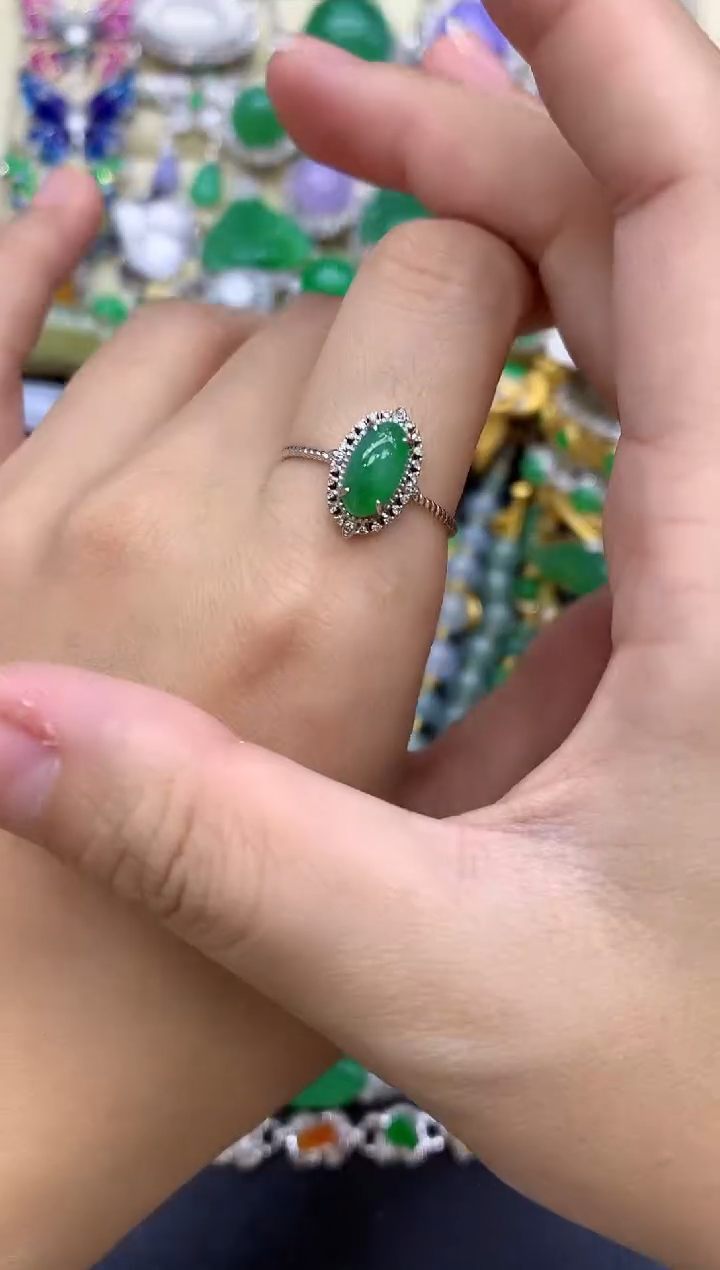 翡翠戒指18K金镶嵌121-中国好珍宝