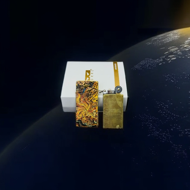 冰火双狐鎏金煤油火机（赠送官方礼盒，不赠送煤油)48