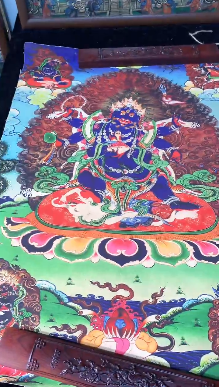 卷轴画055六臂玛哈嘎拉