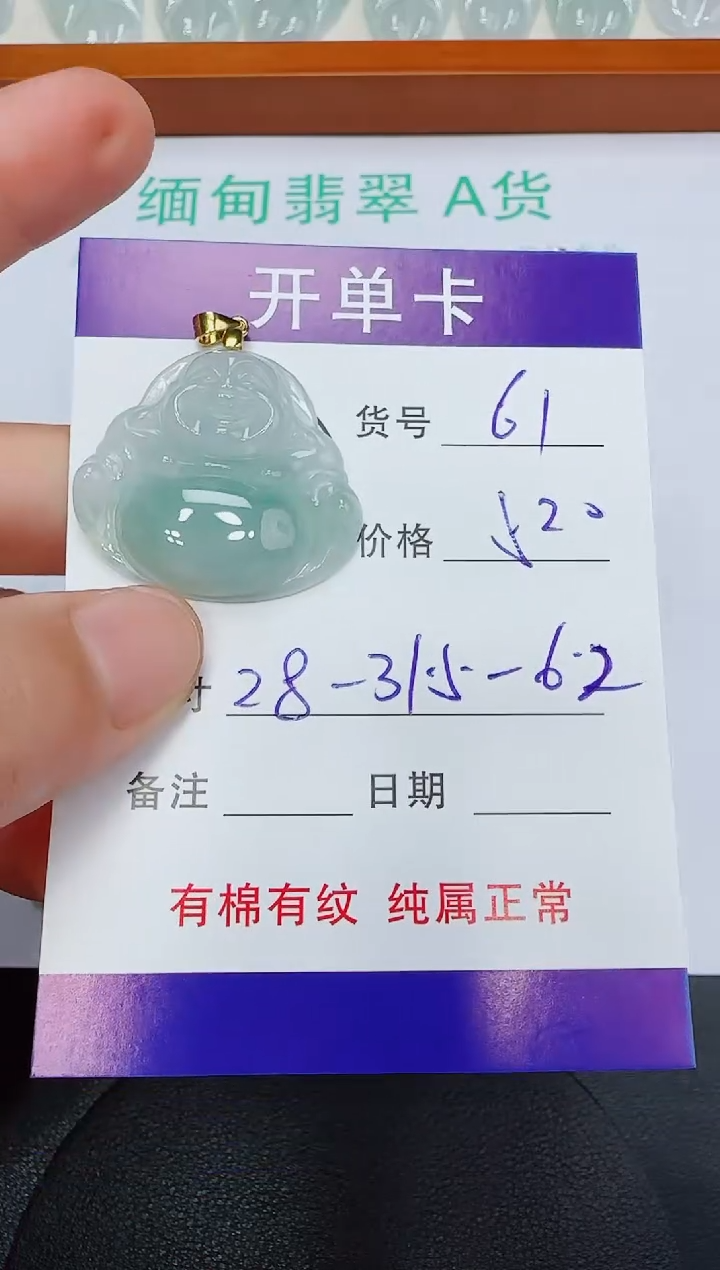 翡翠未镶嵌吊坠(赠链)61