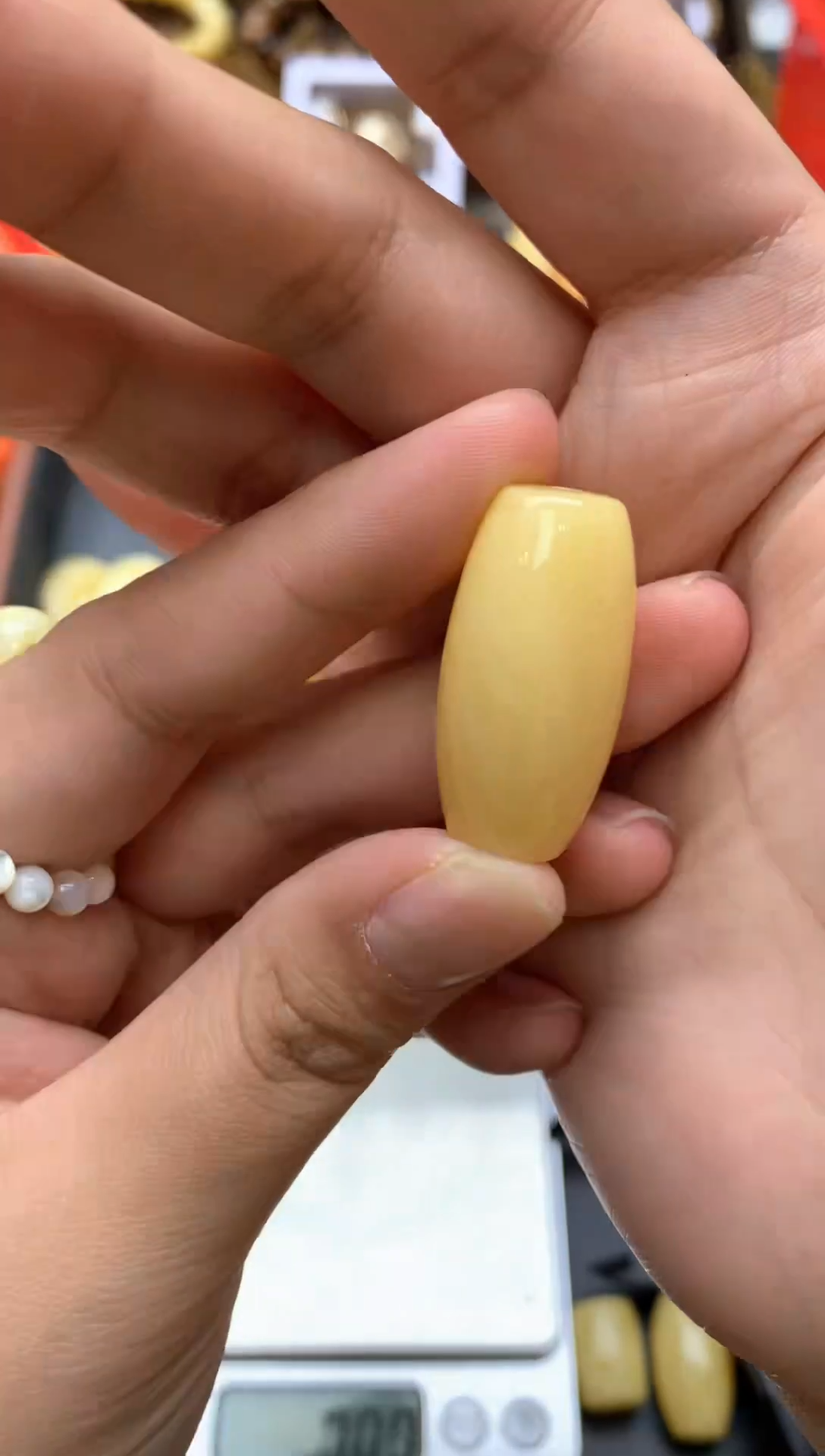 【闪购商品】琥珀珠宝奇石未镶嵌076琥珀蜜蜡花粉有纹小坑介意勿拍