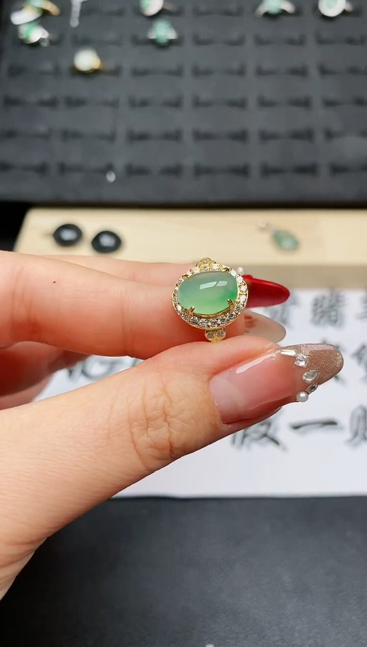 【闪购商品】翡翠戒指银S925镶嵌..........