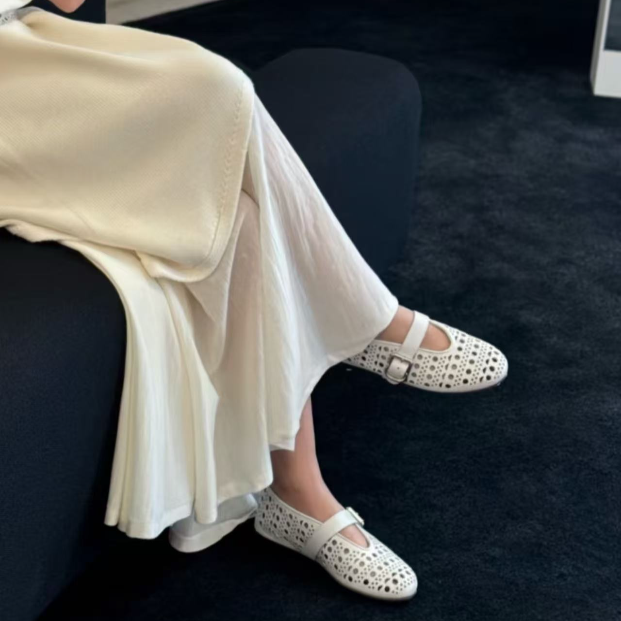 【大老板专属】跳动芭蕾2025镂空圆头玛丽珍笑单鞋春夏新款透气