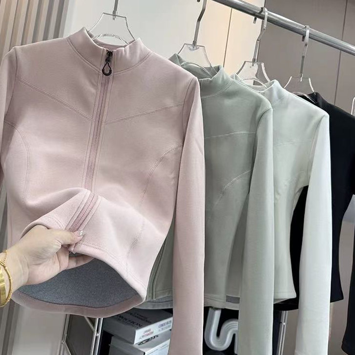 爆款膨体绒辣妹S腰加绒修身外套女百搭