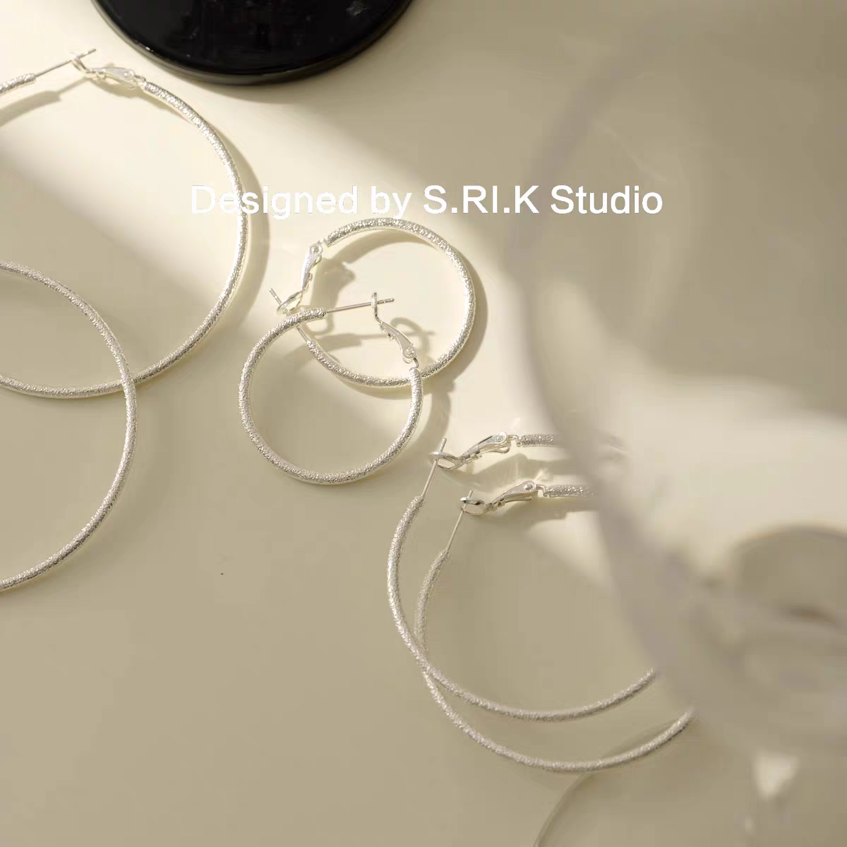 铜合金耳饰 十里间【手工拉丝耳圈】气质高级亮晶晶圈圈耳环耳饰