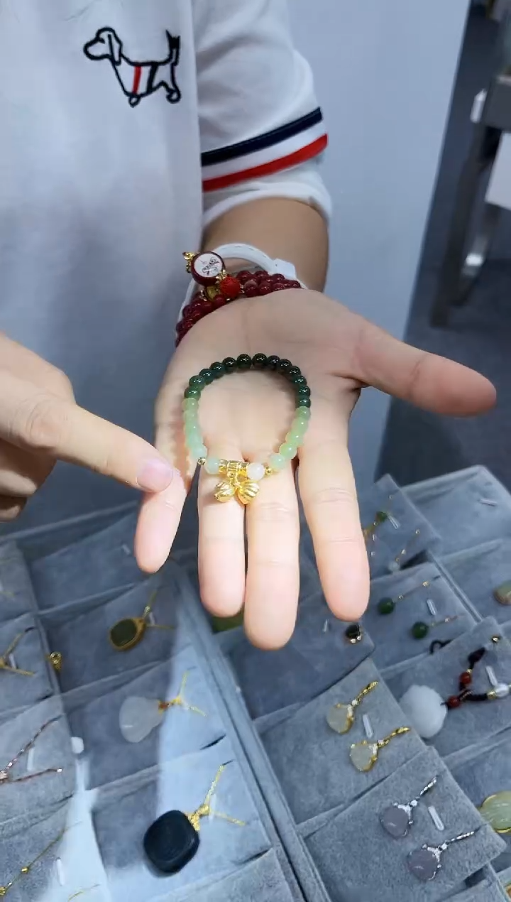 【闪购商品】和田玉手串银S925镶嵌123多样性发其一