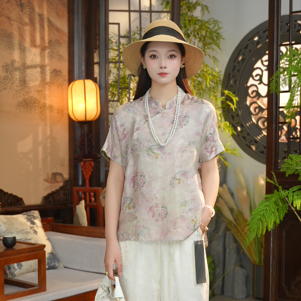 LX 超透气新款暗纹织花短袖8962