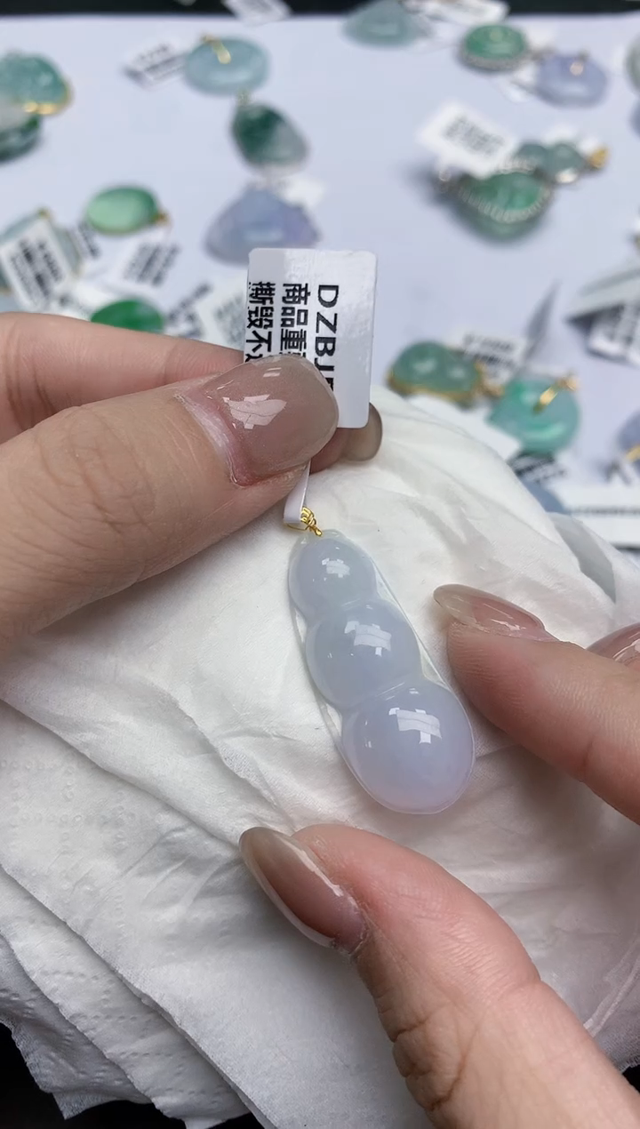 【闪购商品】翡翠颈饰18K金镶嵌天然缅甸翡翠A货