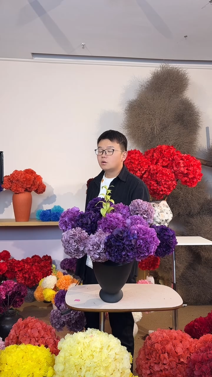 漂色永生绣球花球12枝—深粉紫5/紫罗兰4/香芋紫3