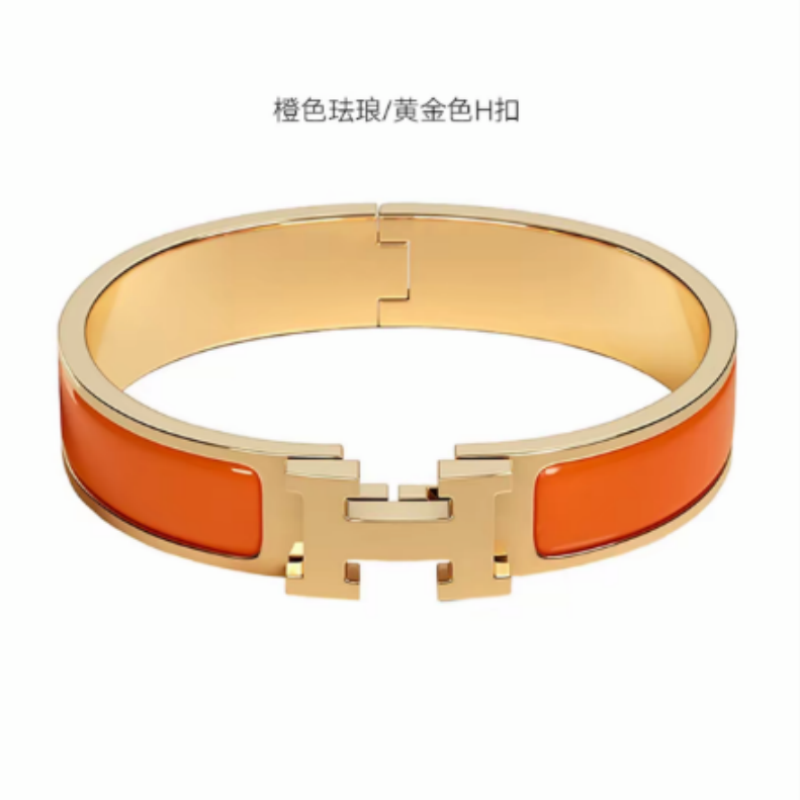 合金珐琅手镯 合金手镯 H字母搭扣 Clic 个性H款式  A1
