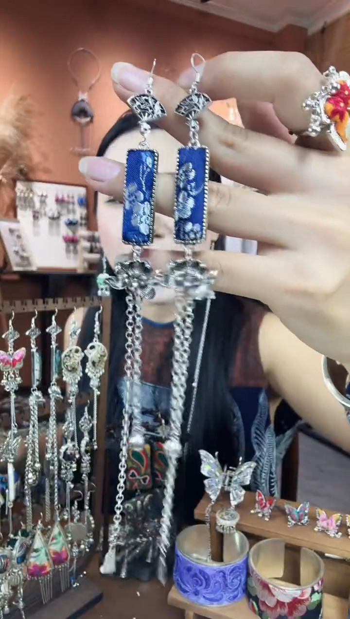 刺绣纯手工民族风耳环