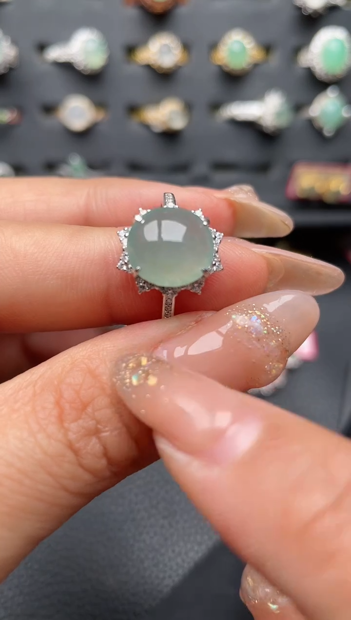 【闪购商品】翡翠戒指银S925镶嵌2222222222  68