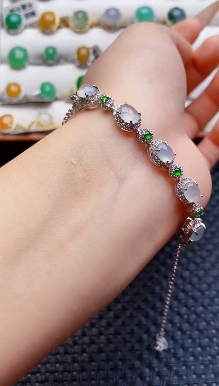 银S925镶嵌戒指翡翠4645