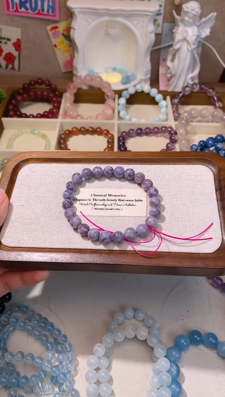 【闪购商品】水晶手串未镶嵌梅花碧玺8+