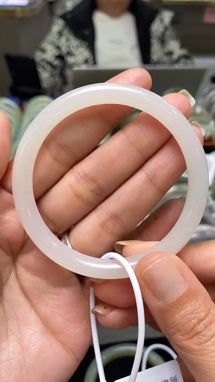 未镶嵌手镯和田玉和田玉青海料手镯54.5mm