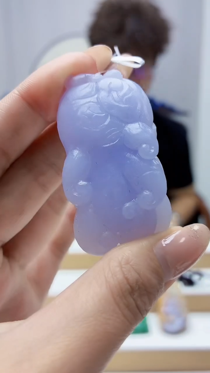 未镶嵌定制翡翠4688MM-毛货挂件95