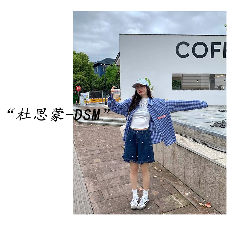 DSM-【墨舞流年】韩国货！25秋冬韩系休闲格子衬衫240980-241182