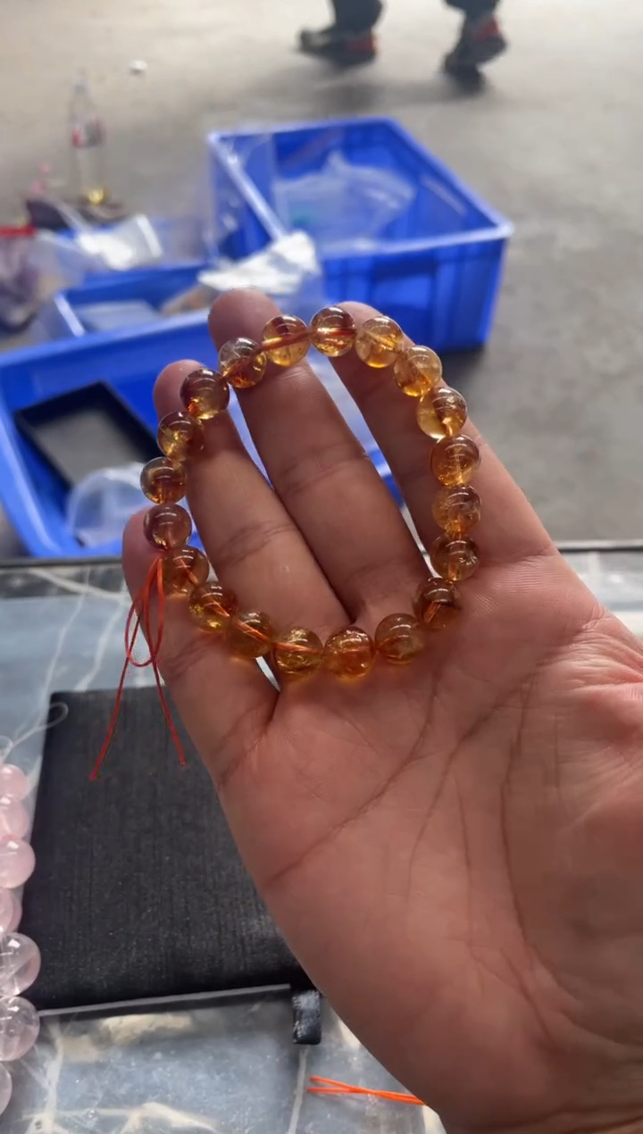【闪购商品】黄晶手串卡10mm未镶嵌天然黄水晶手串拍2单99发1