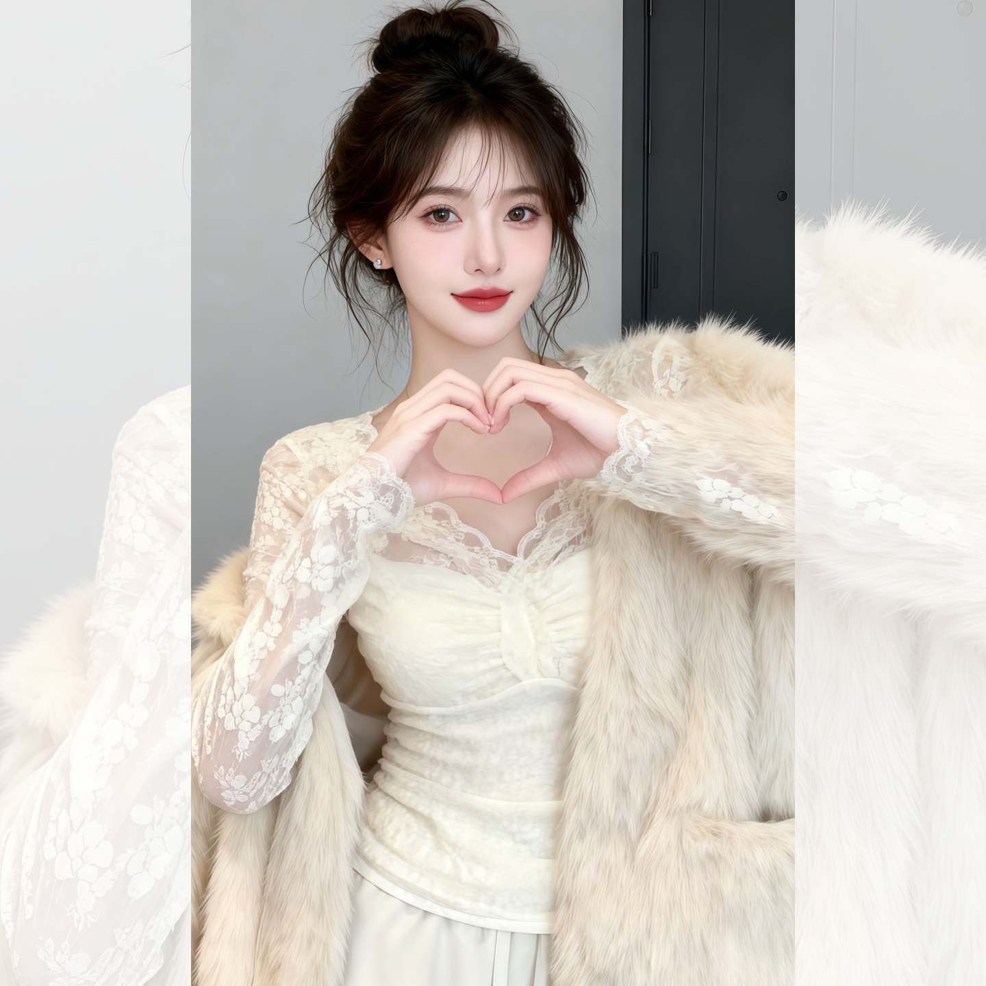 纯欲辣妹v领修身长袖上衣小香风显瘦内搭加绒蕾丝打底衫女秋冬季