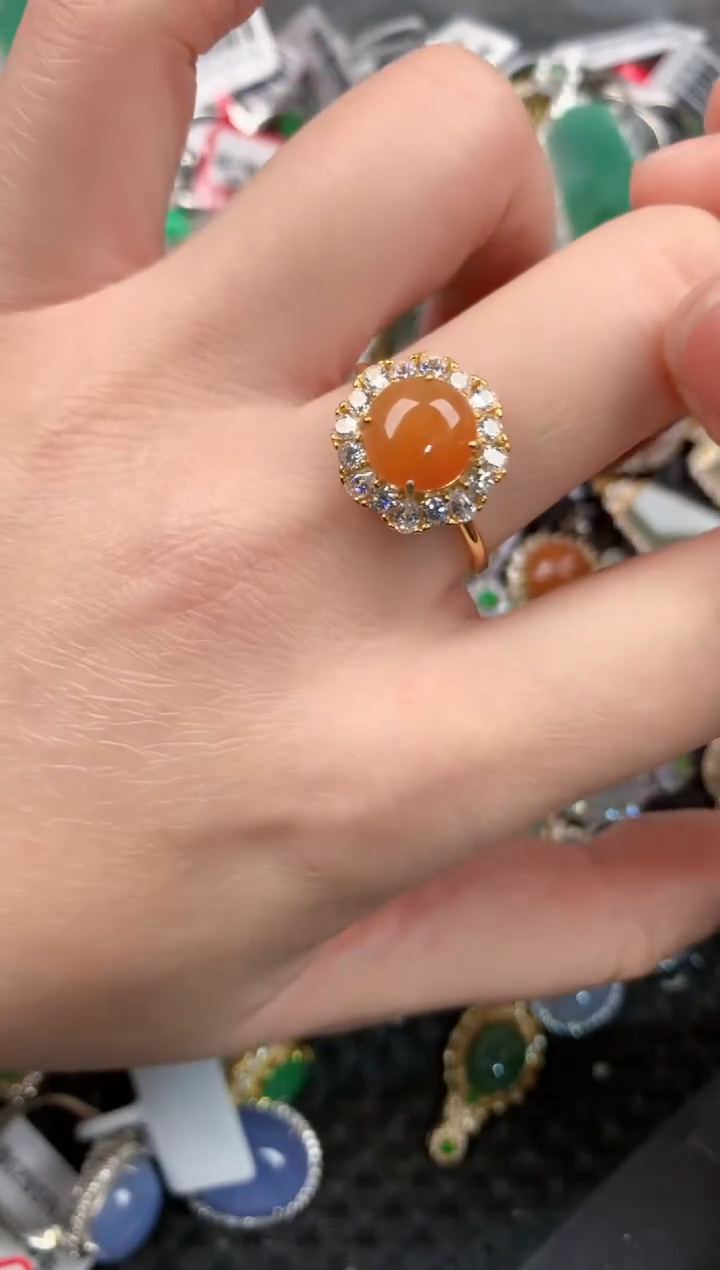 银S925镶嵌戒指翡翠777       10