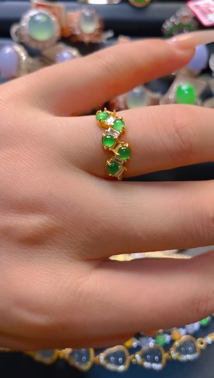 翡翠银S925镶嵌耳饰天然A货翡翠1