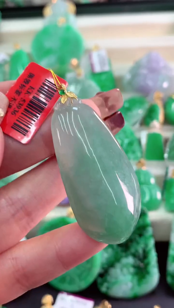 【闪购商品】翡翠吊坠(不含链)18K金镶嵌挂件