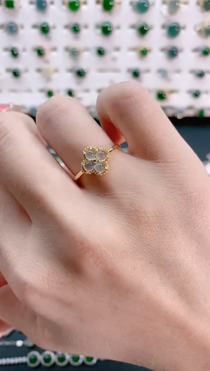 【闪购商品】翡翠戒指银S925镶嵌天然翡翠