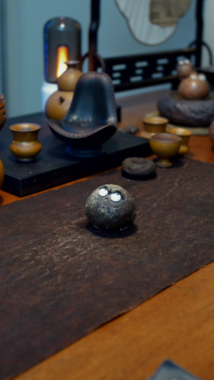 【闪购商品】手捏柴烧金蟾茶宠盖置手作