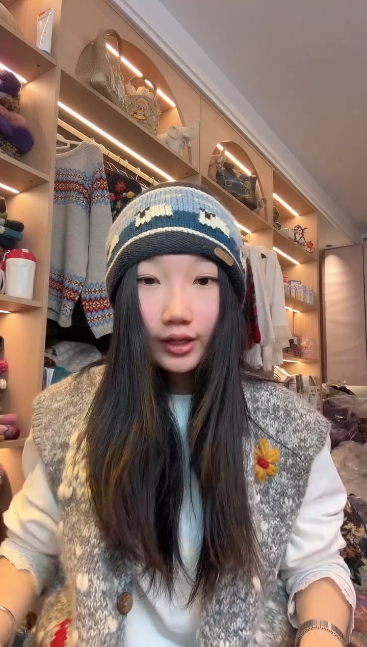 羊毛美利奴深蓝小羊冷帽