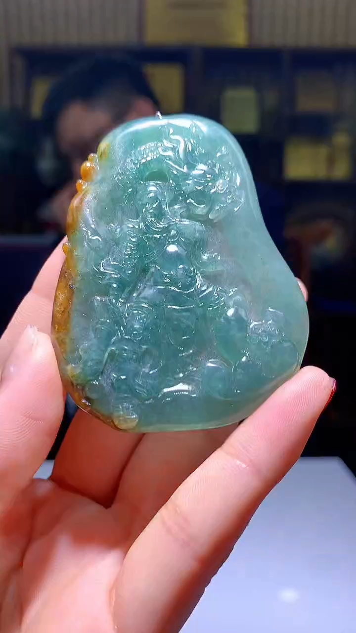 【闪购商品】定制翡翠未镶嵌1071hm-毛货挂件31