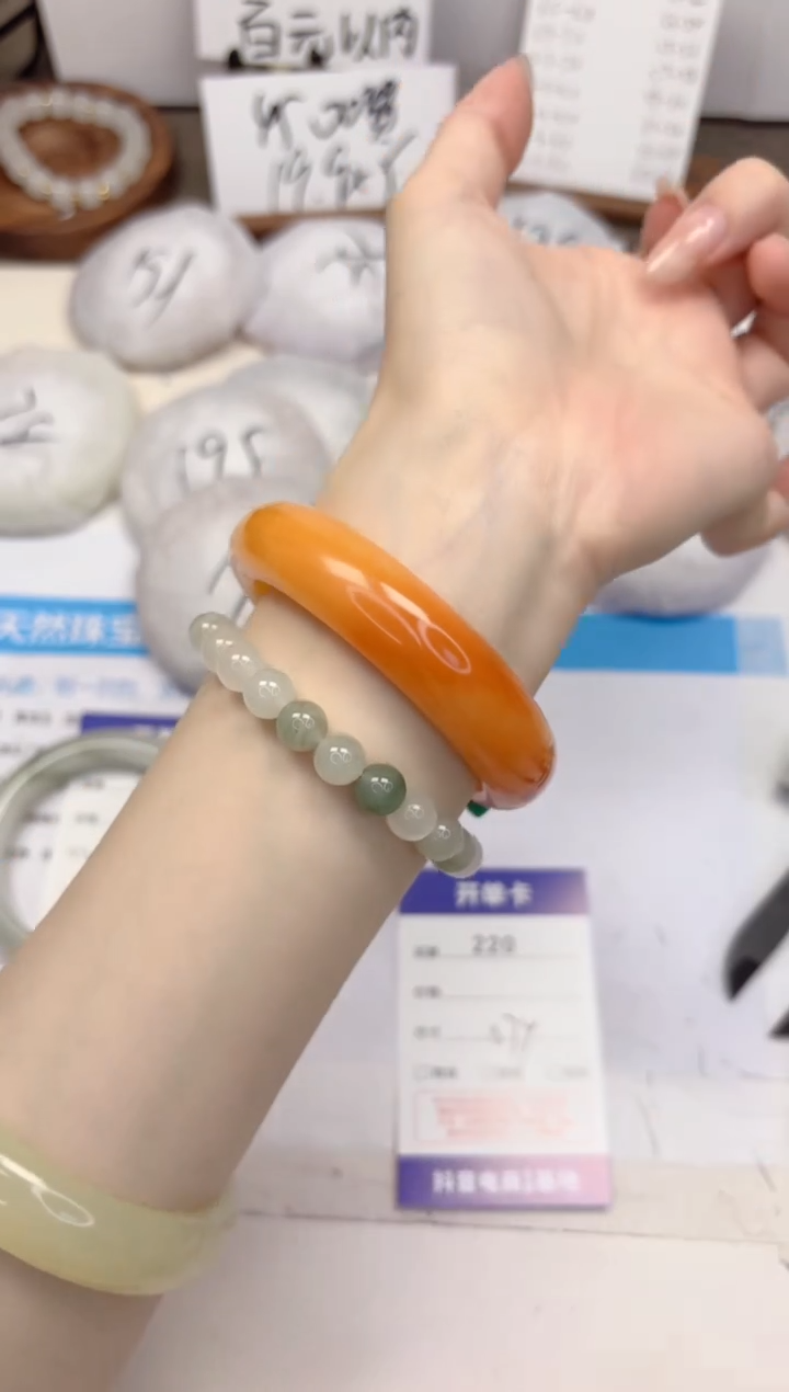 石英质玉手镯未镶嵌220-财气镯-圈口57.4