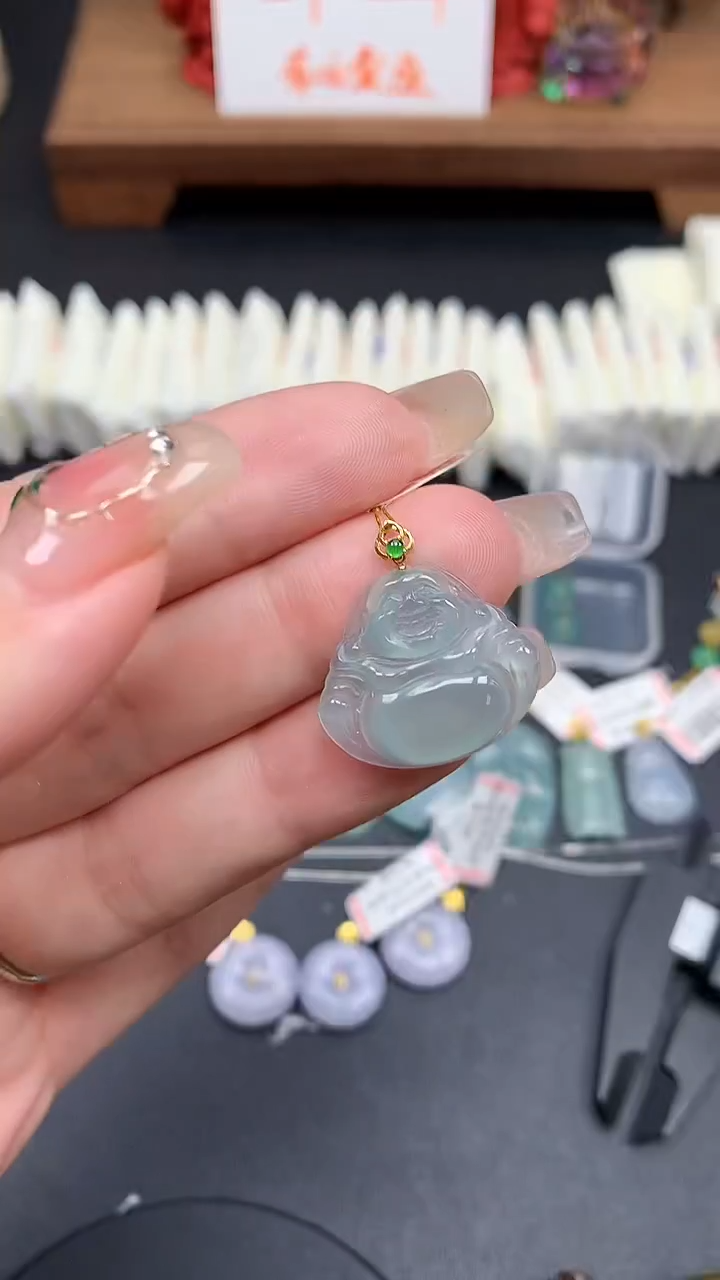 【闪购商品】翡翠吊坠(不含链)18K金镶嵌MS156395