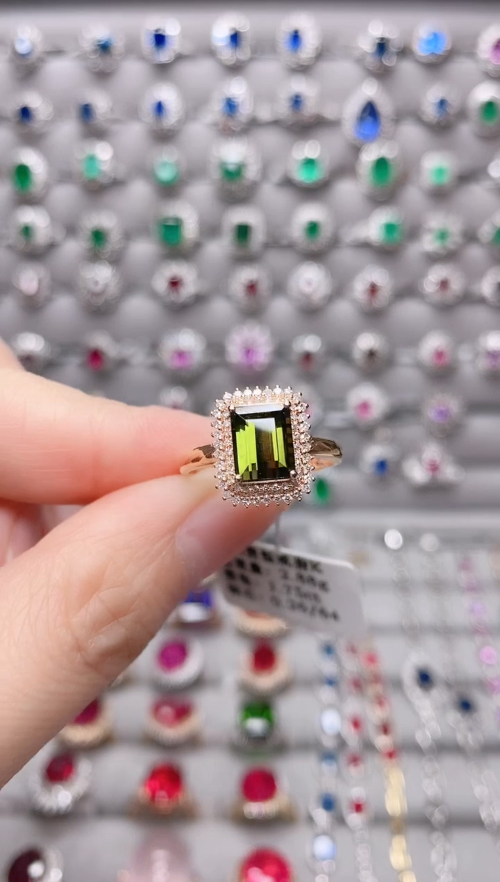 【闪购商品】碧玺18K金戒指18K金镶嵌.