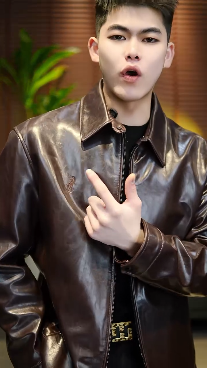 56码（170-185斤）男士真皮棉夹克