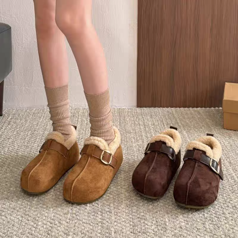 复古花生鞋一脚蹬全包勃肯鞋1901（跟高4.5）