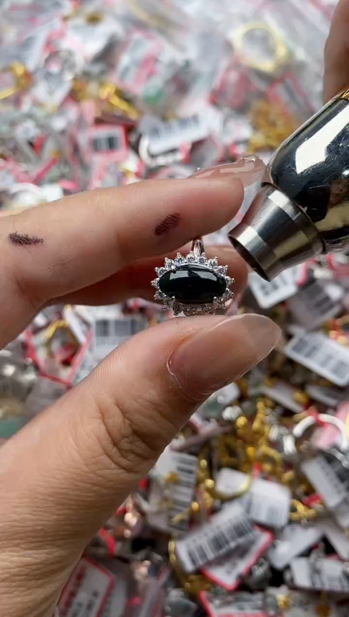 【闪购商品】翡翠戒指银S925镶嵌444444---8