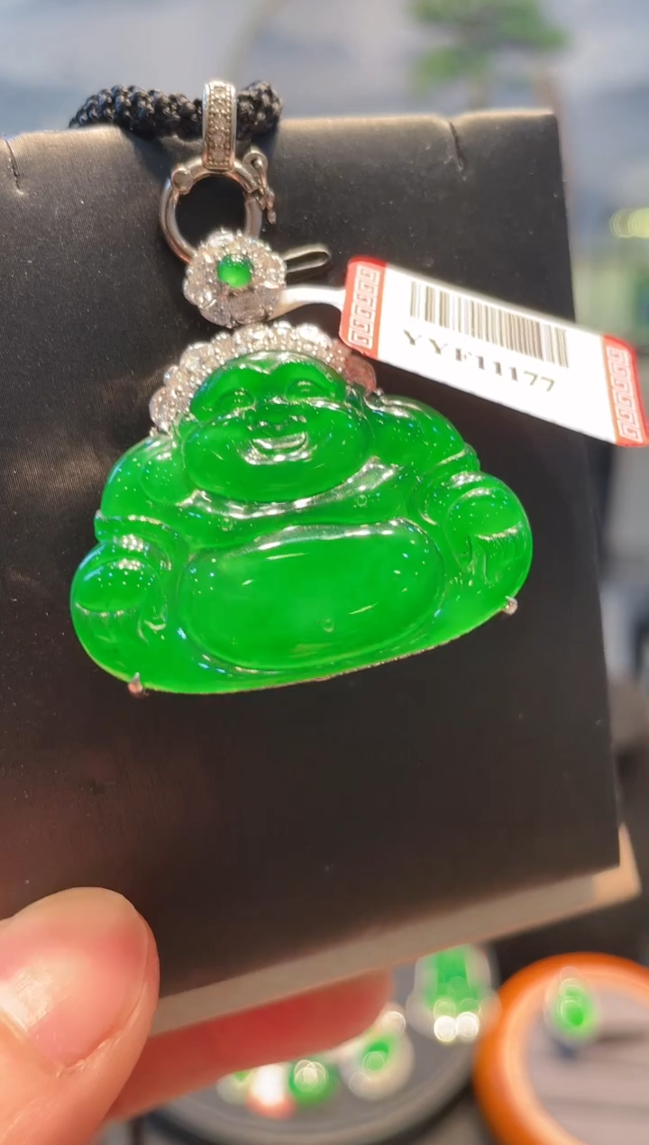 【闪购商品】翡翠颈饰18K金镶嵌A81天然A货翡翠