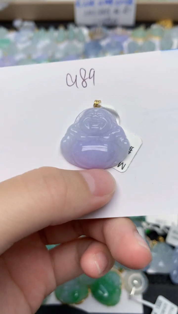 翡翠18K金镶嵌颈饰天然缅甸A货翡翠