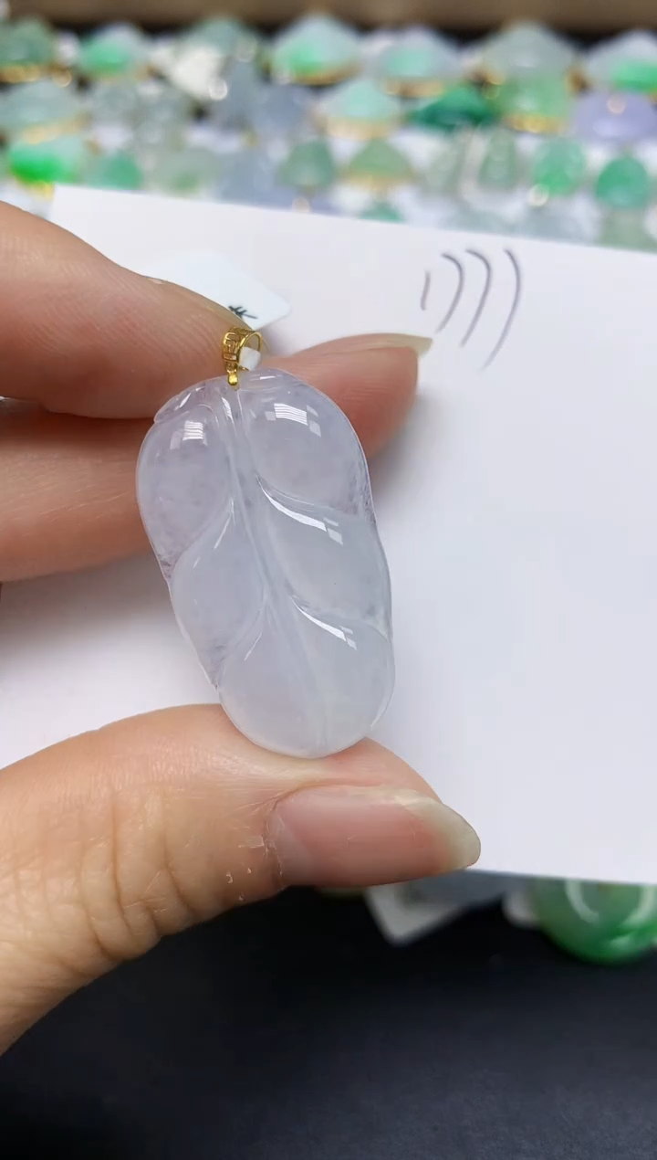 翡翠18K金镶嵌颈饰 天然翡翠A货