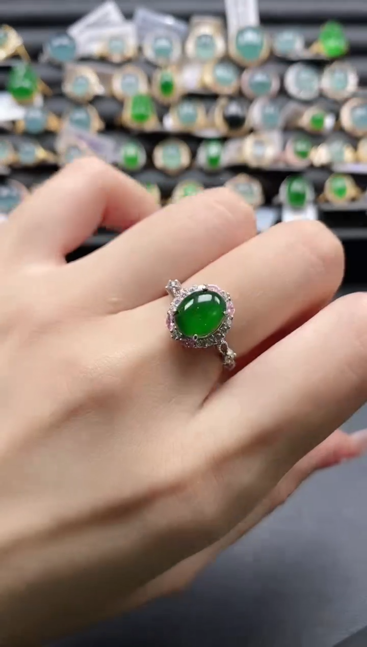 【闪购商品】翡翠戒指银S925镶嵌1111