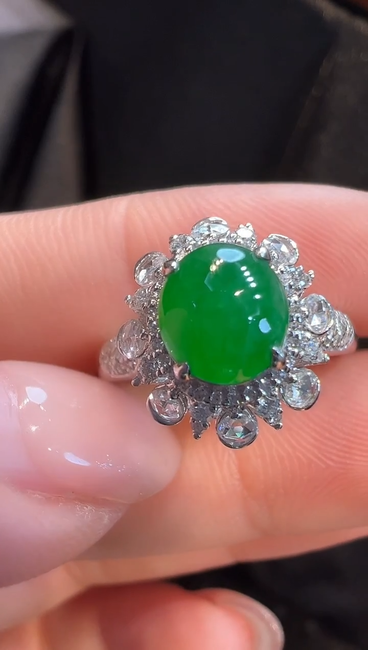 18K金镶嵌戒指翡翠AL6