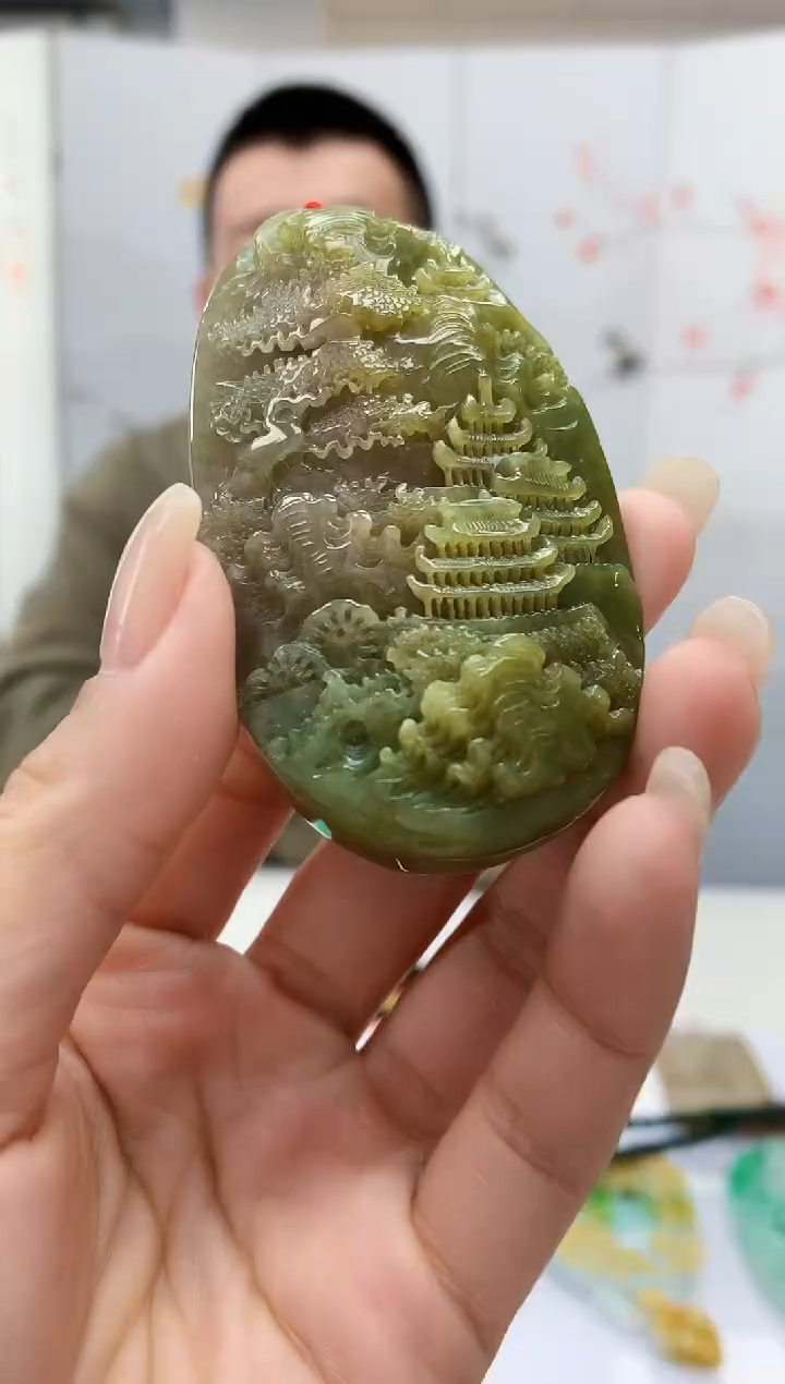 【闪购商品】定制翡翠未镶嵌4812lr-毛货挂件12