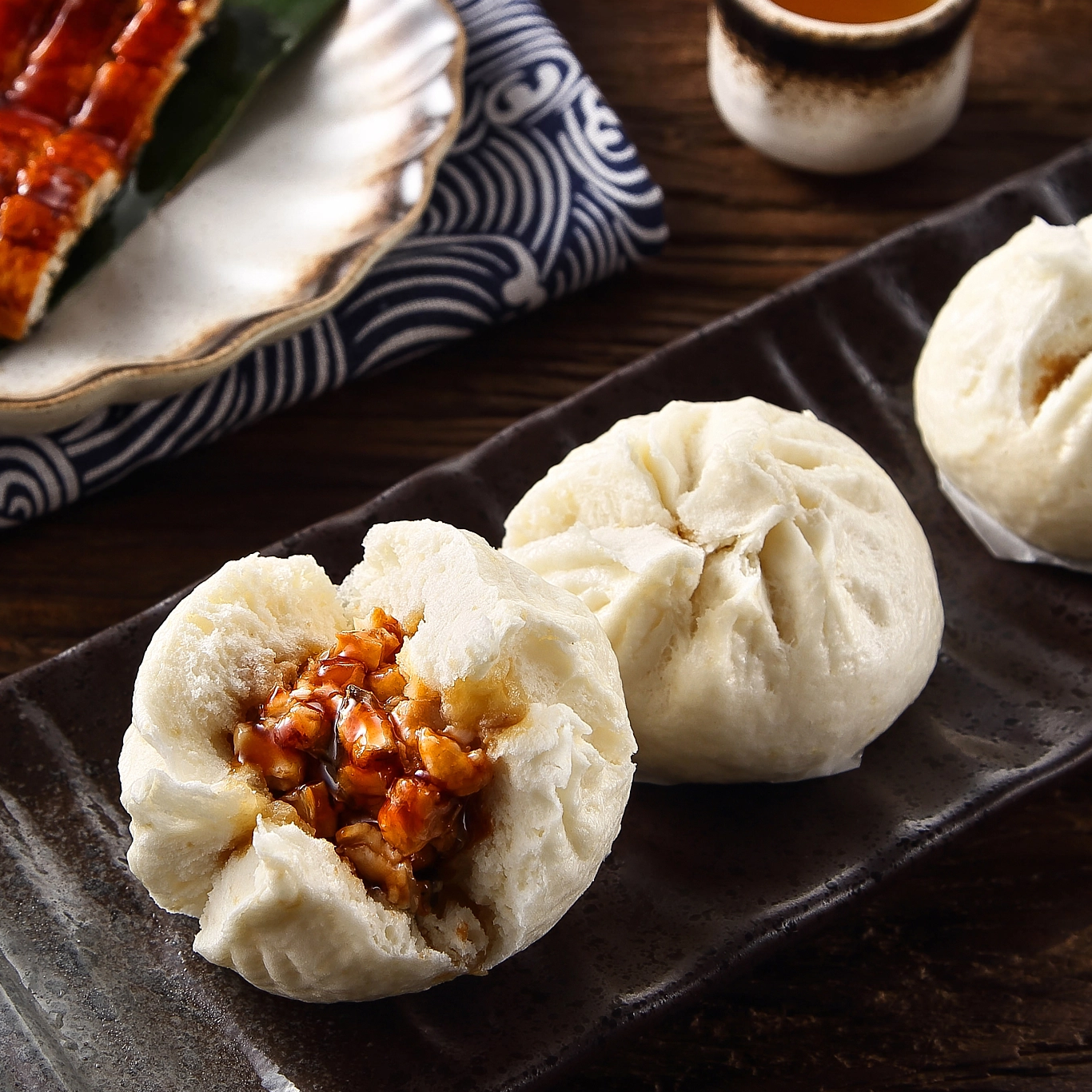 正宗广州酒楼茶楼同款开口大叉烧包480克6个1袋广东特色包子粤式早茶早餐早点美食次日达