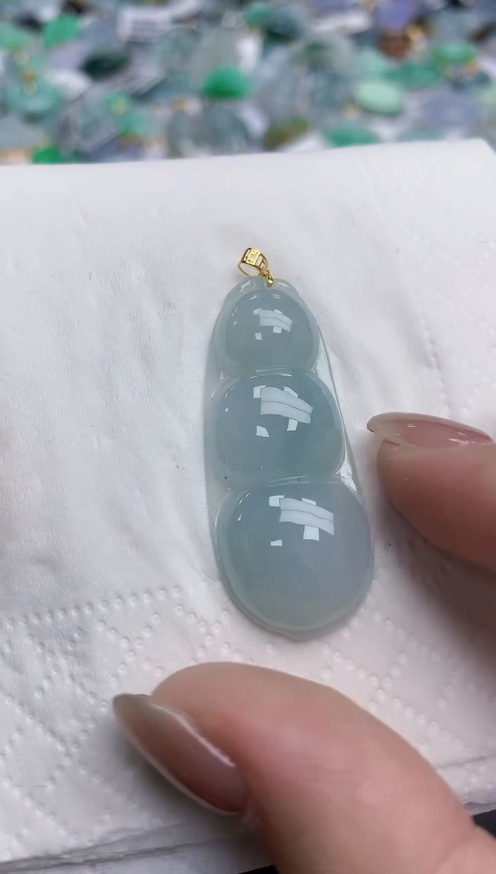 【闪购商品】翡翠颈饰18K金镶嵌天然缅甸翡翠A货